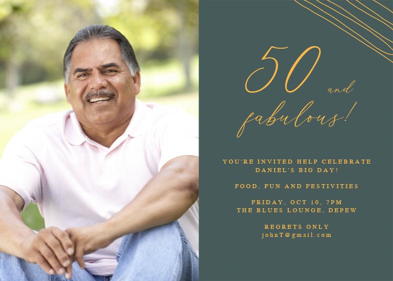 Fab 50 - birthday invitation