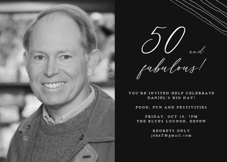 Fab 50 -  invitación de cumpleaños