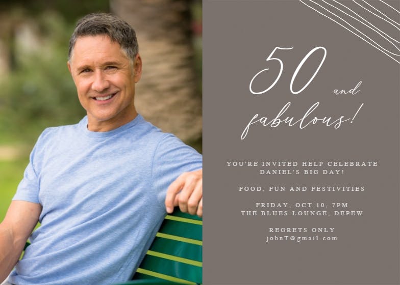 Fab 50 -  invitación de cumpleaños