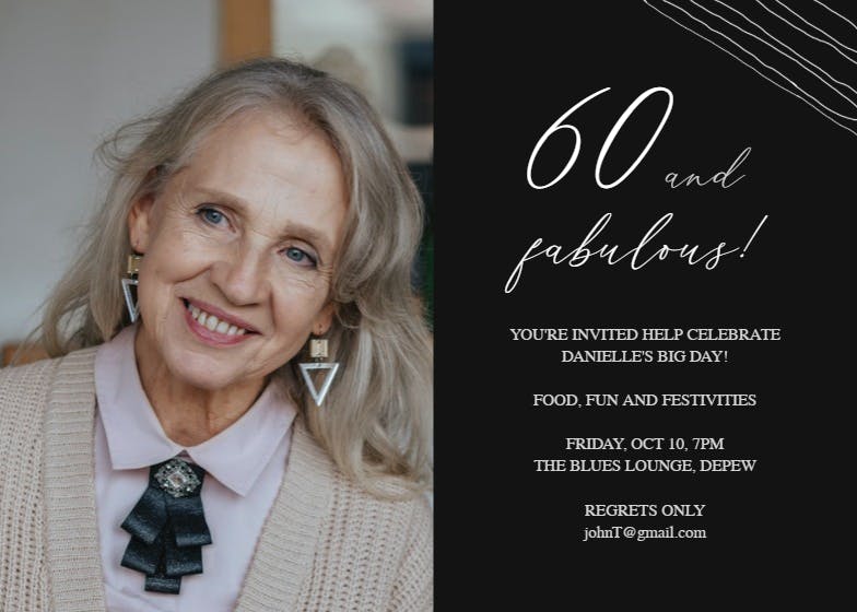 Fab 60 - birthday invitation
