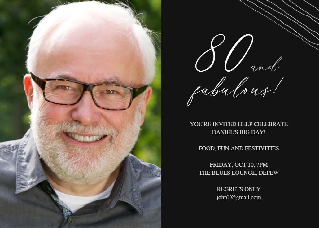 Fab 80 - birthday invitation