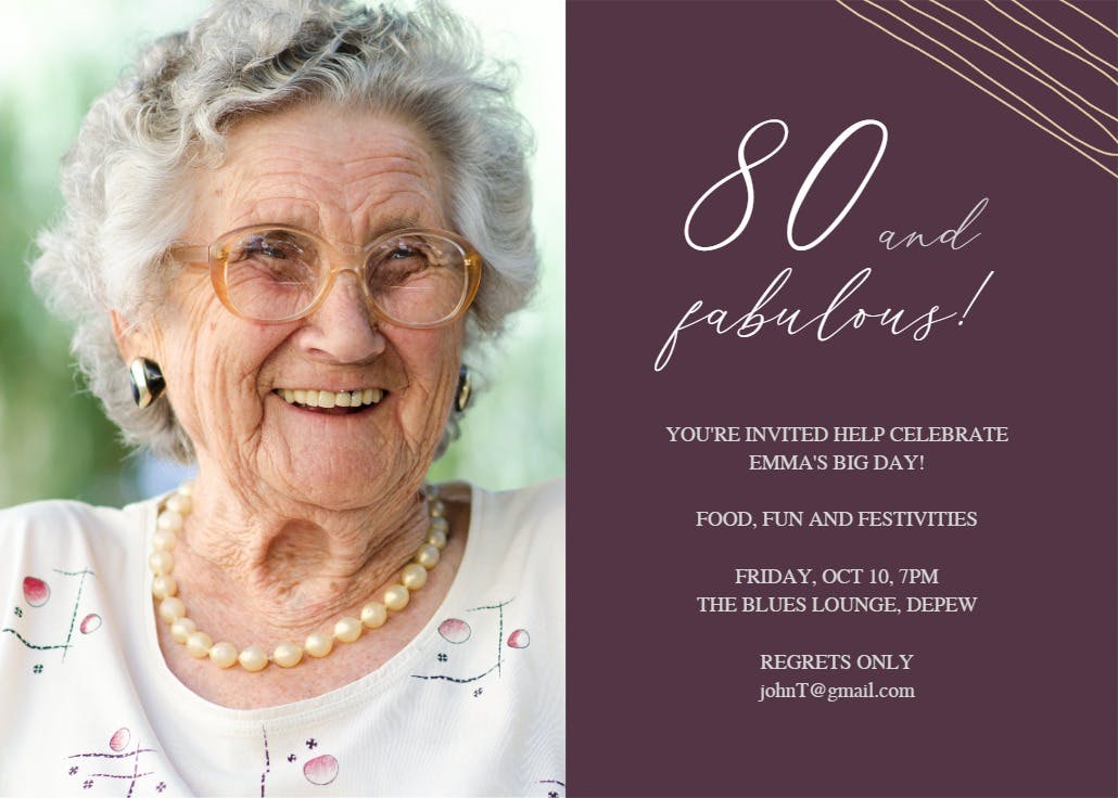 Fab 80 - birthday invitation