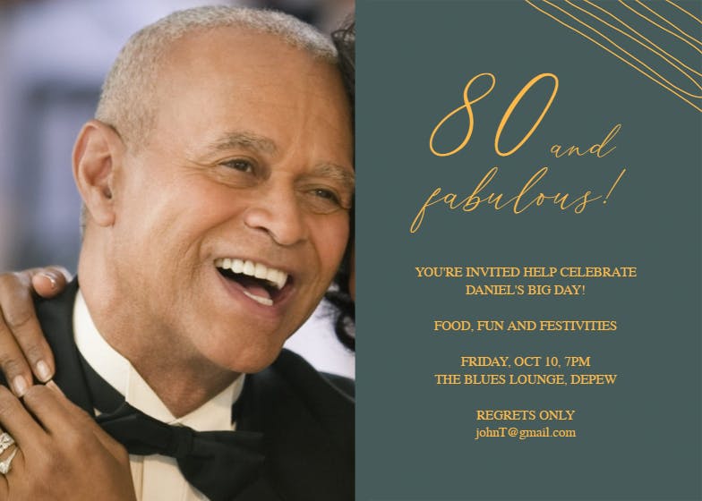 Fab 80 - birthday invitation
