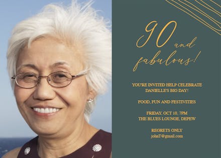 Fab 90 - Birthday Invitation