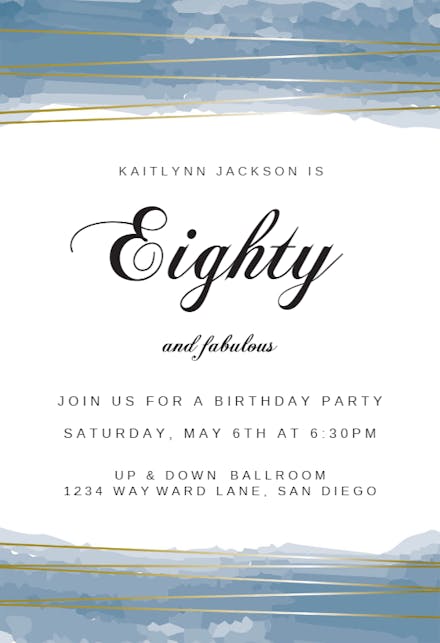 Fabulous Eighty - Invitación De Cumpleaños