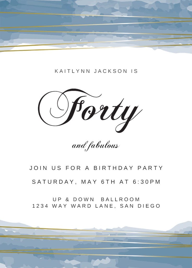 Fabulous forty - birthday invitation