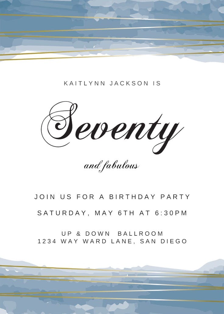 Fabulous seventy - birthday invitation