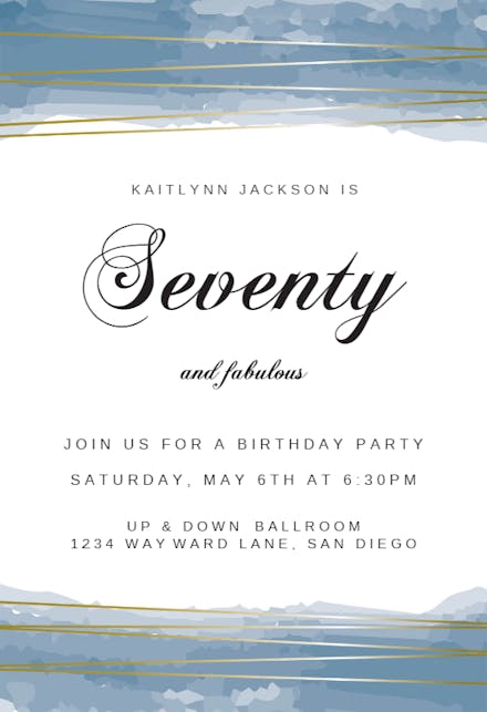 Fabulous Seventy - Birthday Invitation