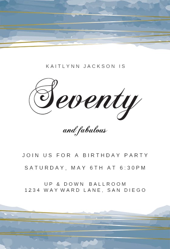 Fabulous seventy - birthday invitation