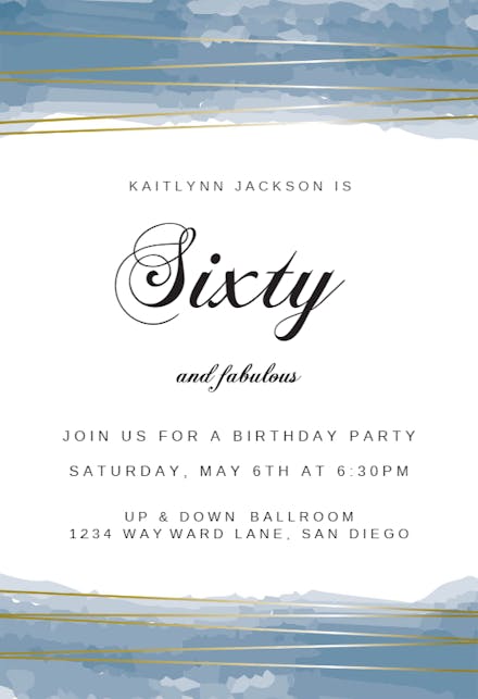 Fabulous Sixty - Invitación De Cumpleaños