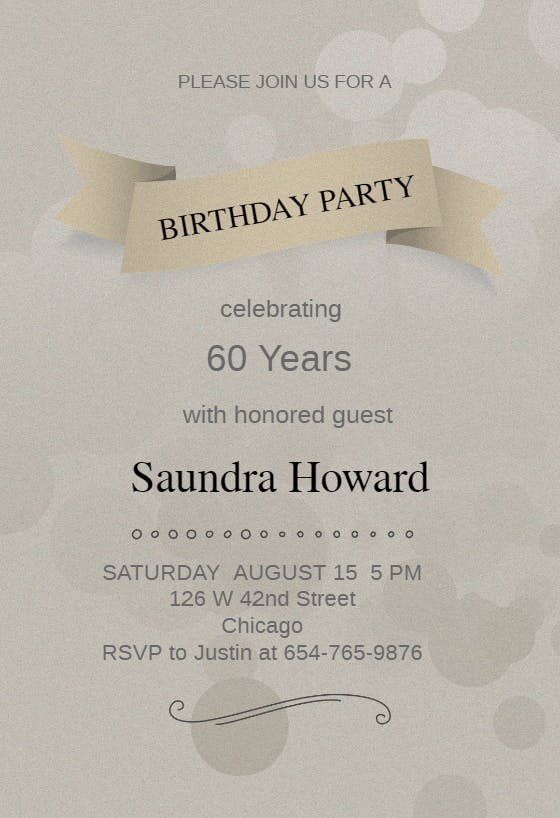 Festive flourish - birthday invitation