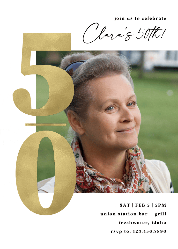 Fifty shining - invitación de cumpleaños