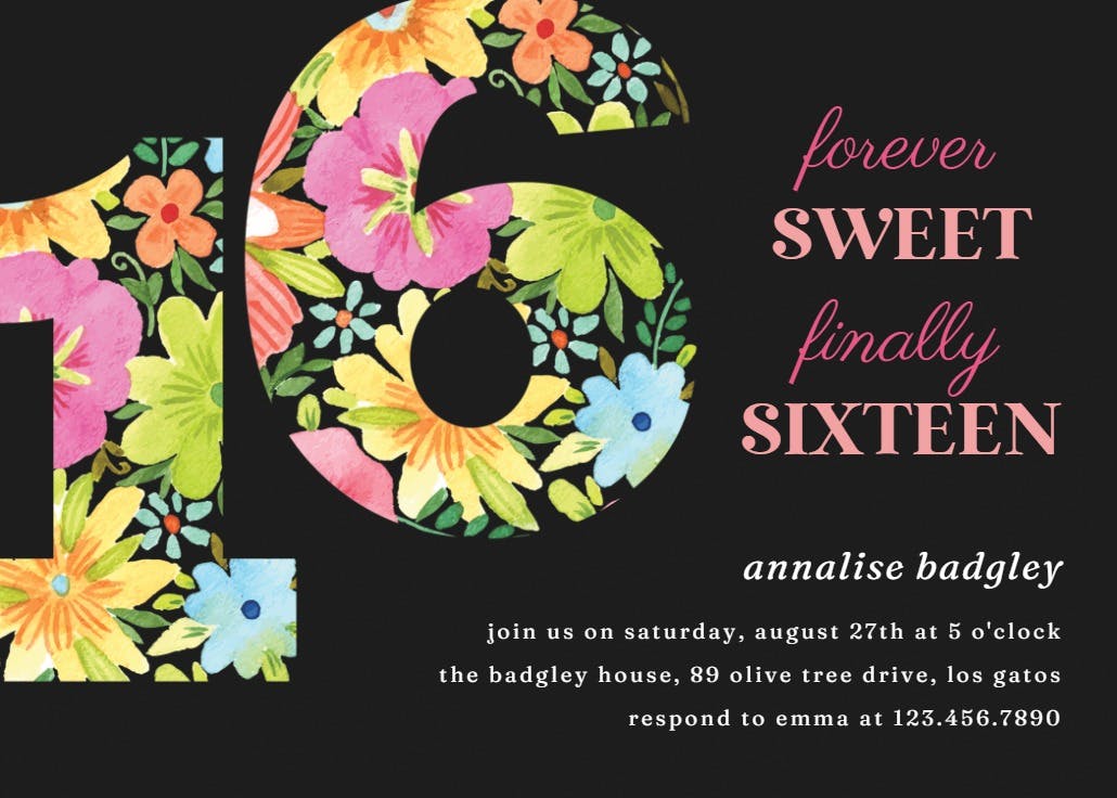 Finally & forever - sweet 16 invitation