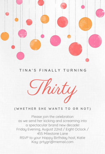 Finally Turning 30 - Birthday Invitation