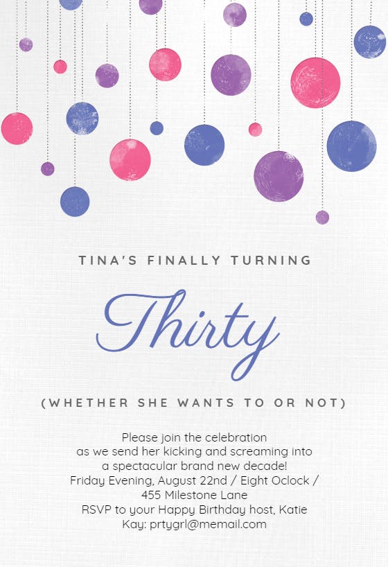 Finally turning 30 - birthday invitation
