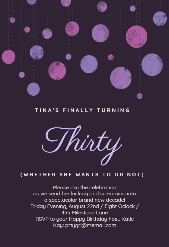 Finally Turning 30 - Birthday Invitation Template (Free) | Greetings Island