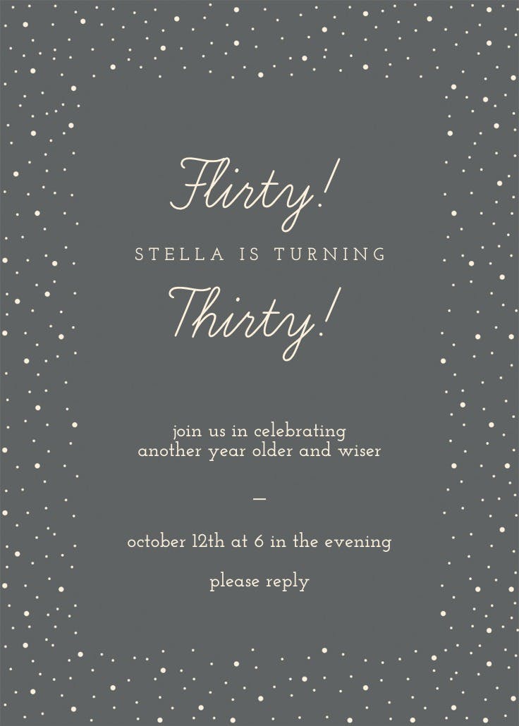 Flirty - invitación de cumpleaños