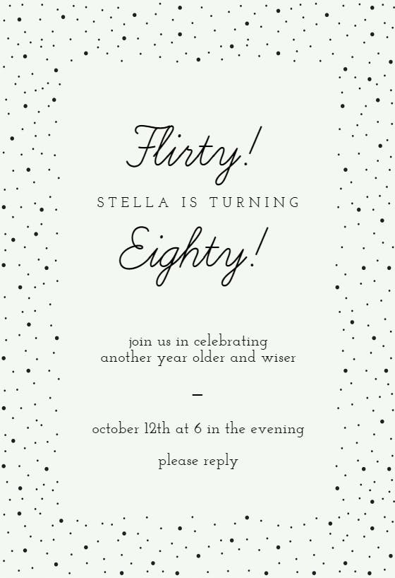Flirty eighty -  invitación de cumpleaños