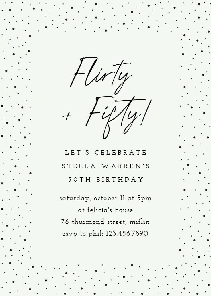 Flirty fifty - birthday invitation