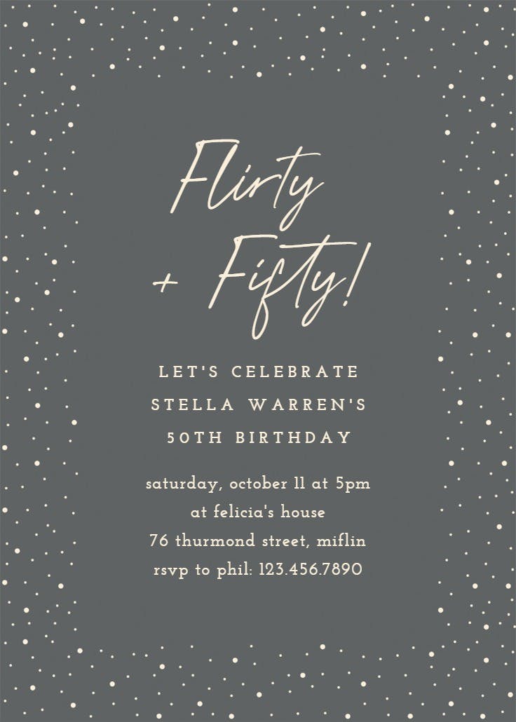 Flirty fifty - birthday invitation