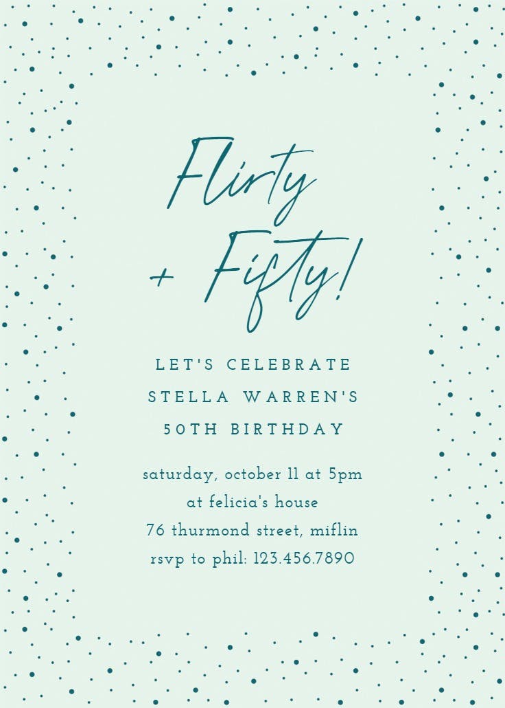 Flirty fifty - birthday invitation