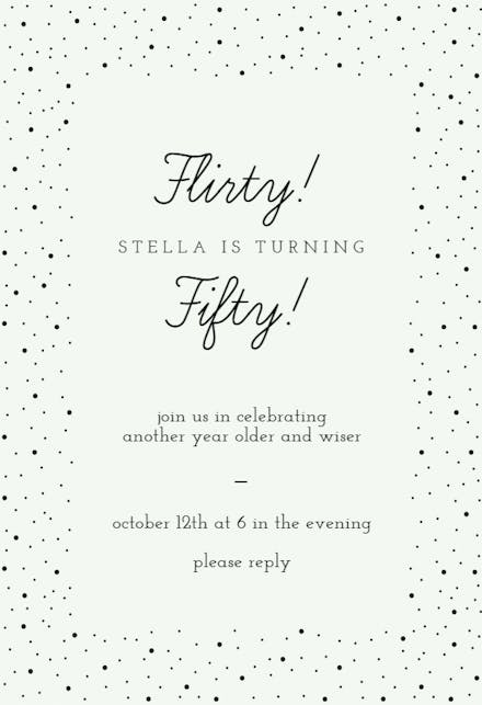 Flirty Fifty - Birthday Invitation