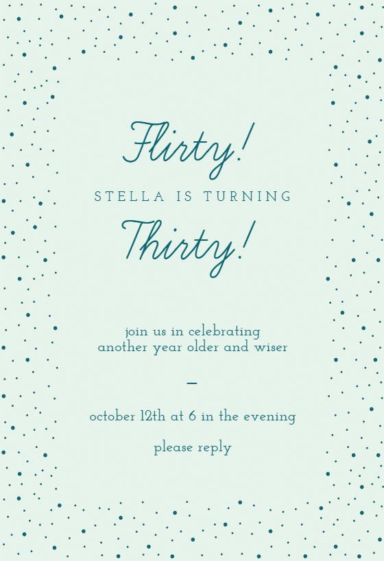 Flirty - birthday invitation