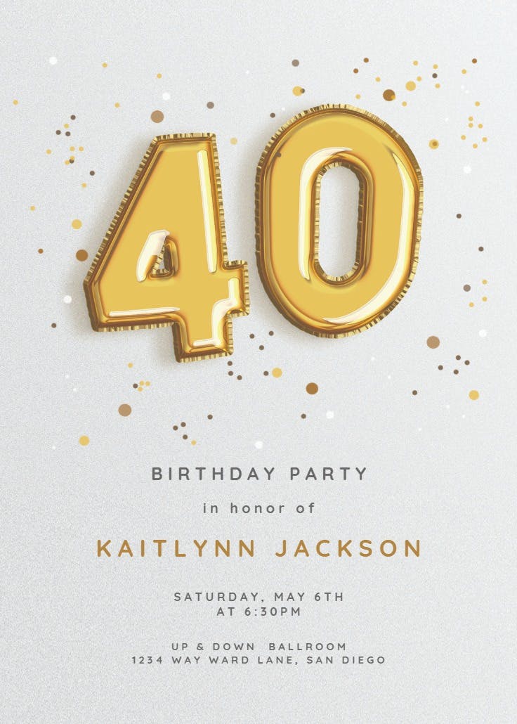 Foil balloons - birthday invitation