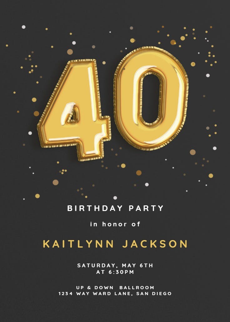 Foil balloons - birthday invitation