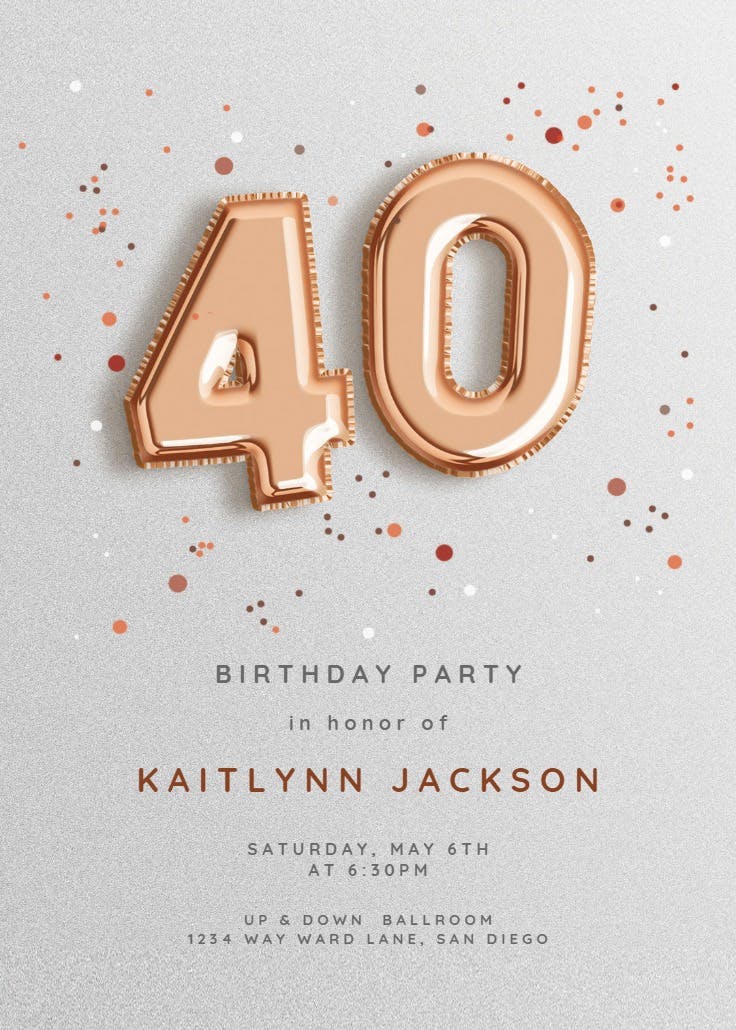 Foil balloons - birthday invitation