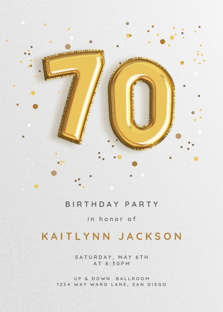 Foil balloons - birthday invitation