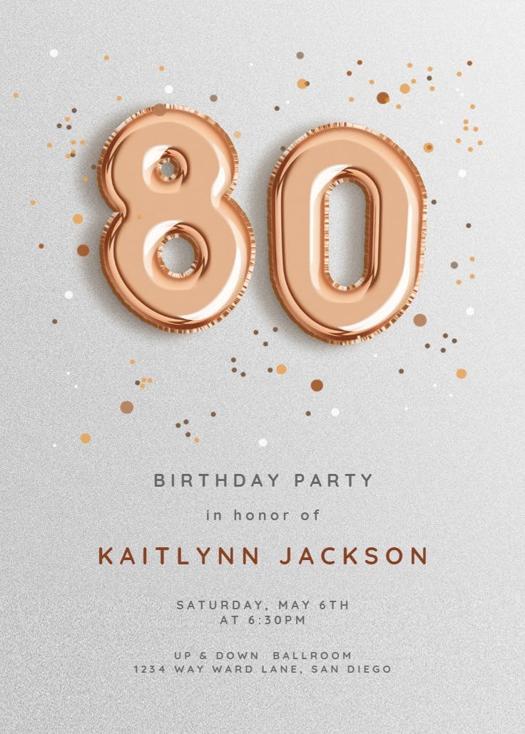 Foil balloons - birthday invitation