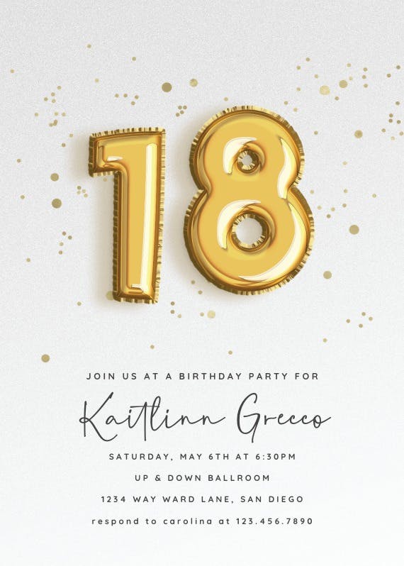 Foil balloons - birthday invitation