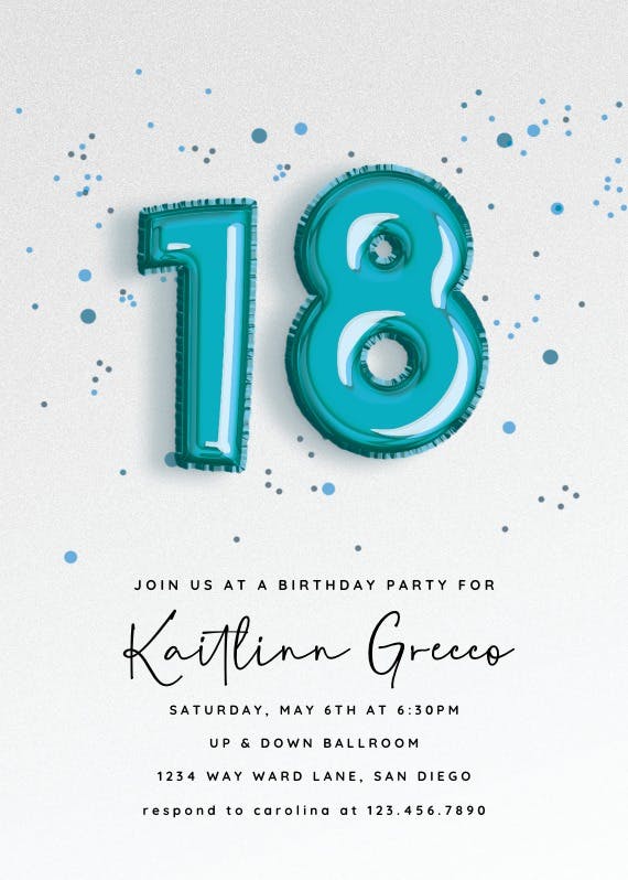 Foil balloons - birthday invitation