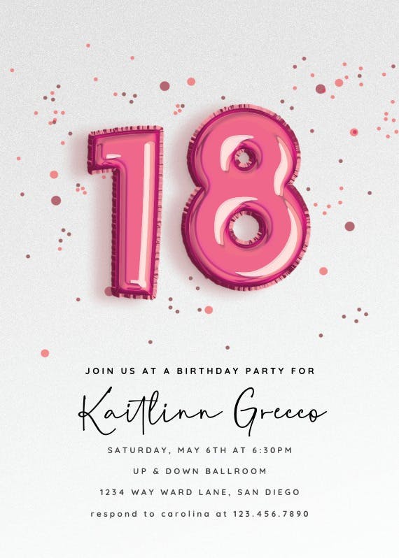 Foil balloons - birthday invitation