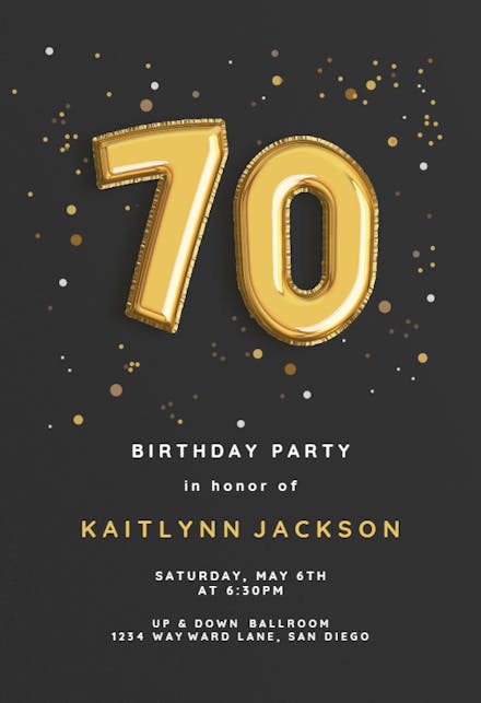 Foil Balloons - Birthday Invitation Template (Free) | Greetings Island