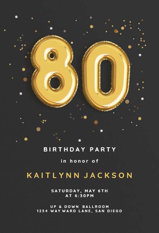 Foil balloons -  invitación de cumpleaños