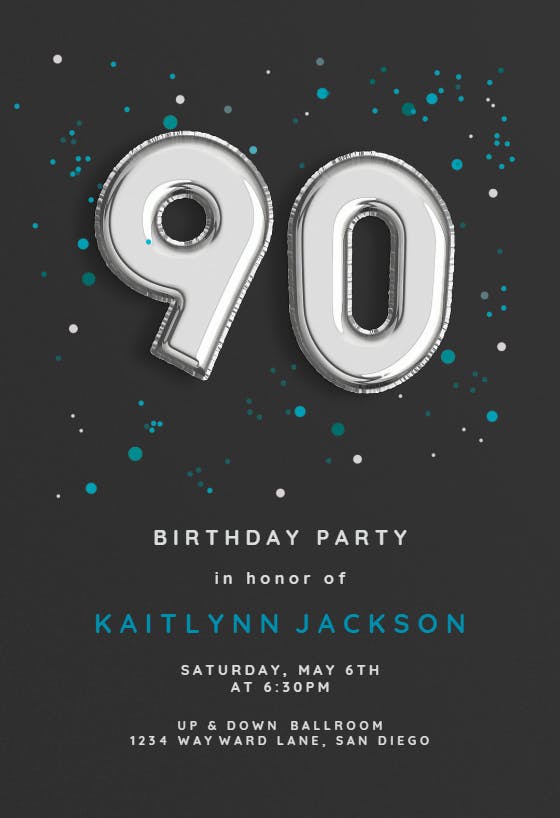 Foil balloons - birthday invitation