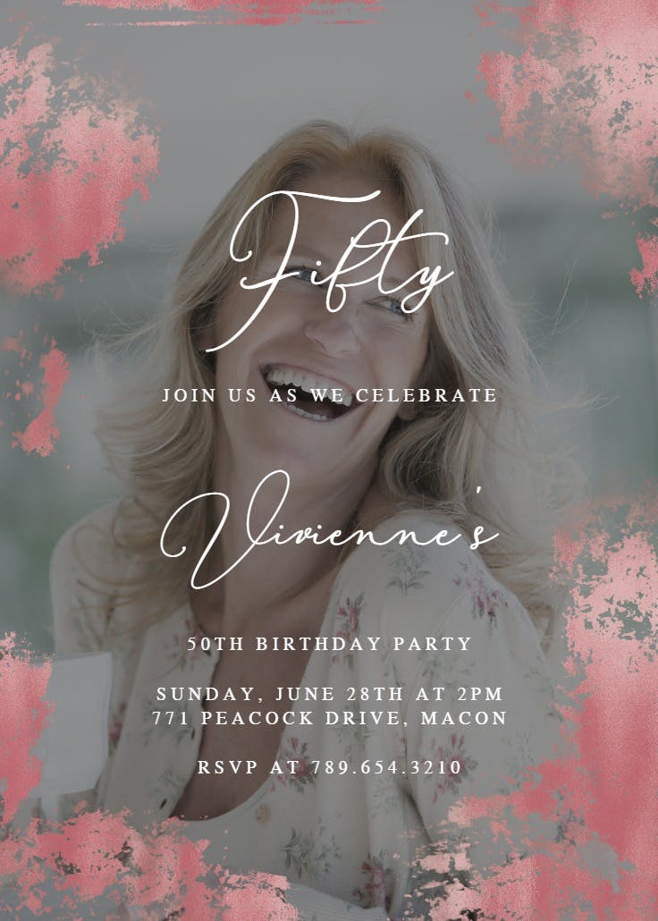 Foiled photo - birthday invitation