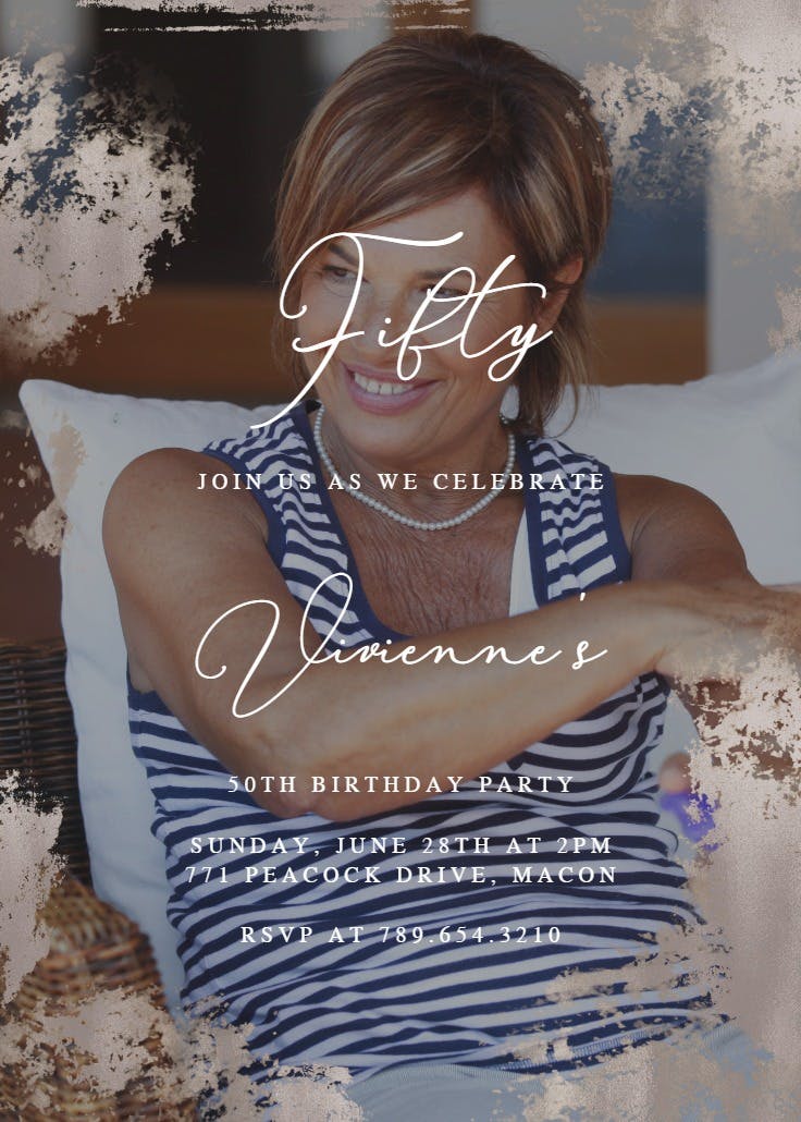 Foiled photo - birthday invitation