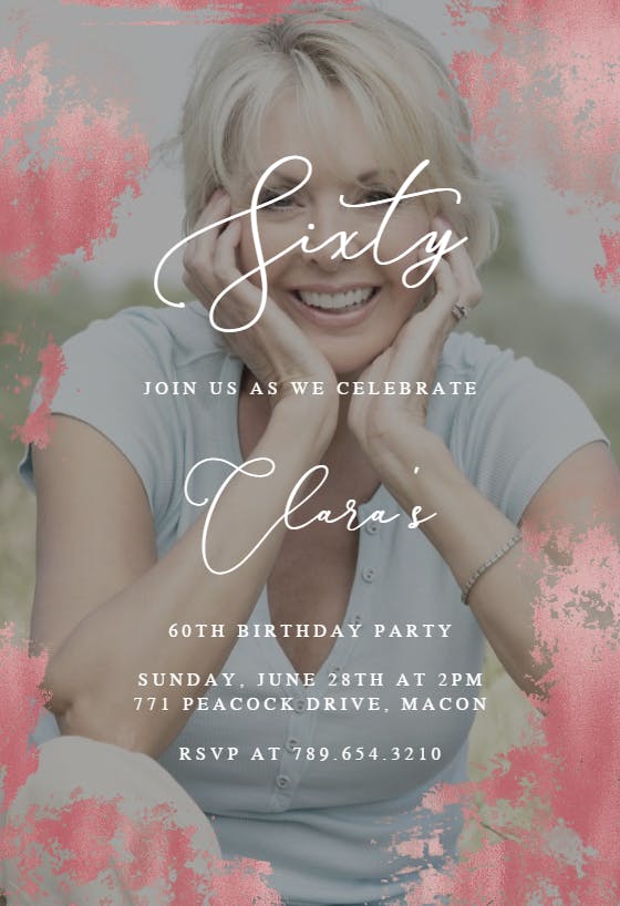 Foiled photo - birthday invitation