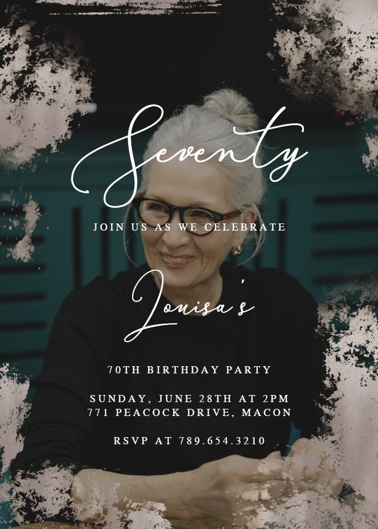 Foiled photo - birthday invitation