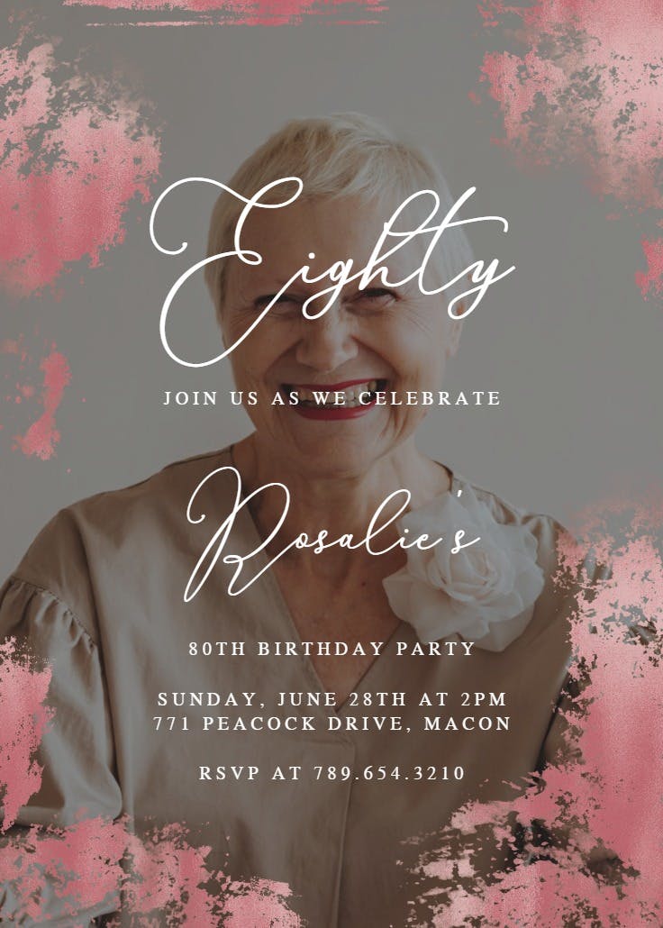 Foiled photo - birthday invitation