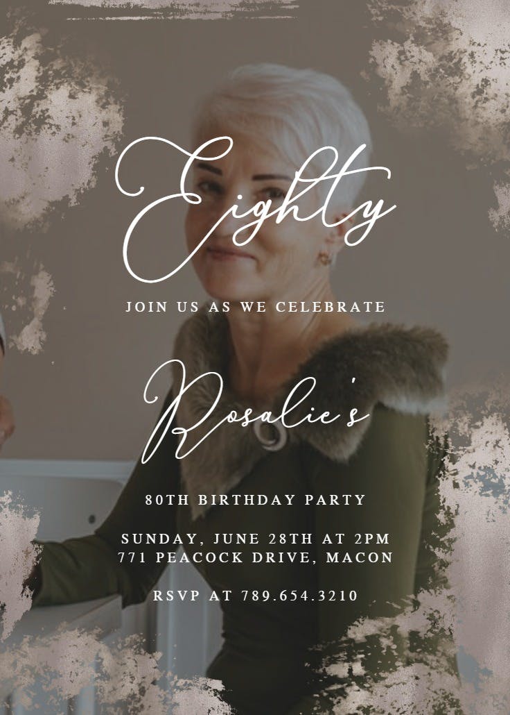 Foiled photo - birthday invitation