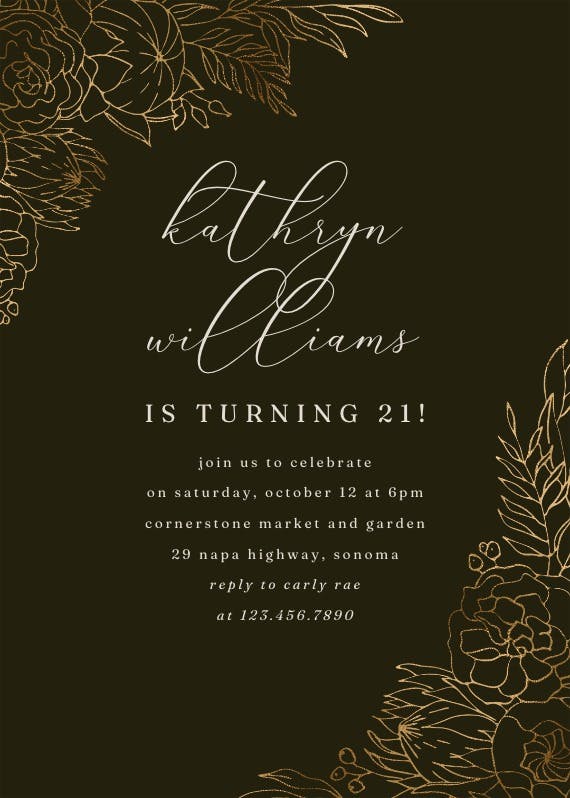 Gilded lines -  invitation template