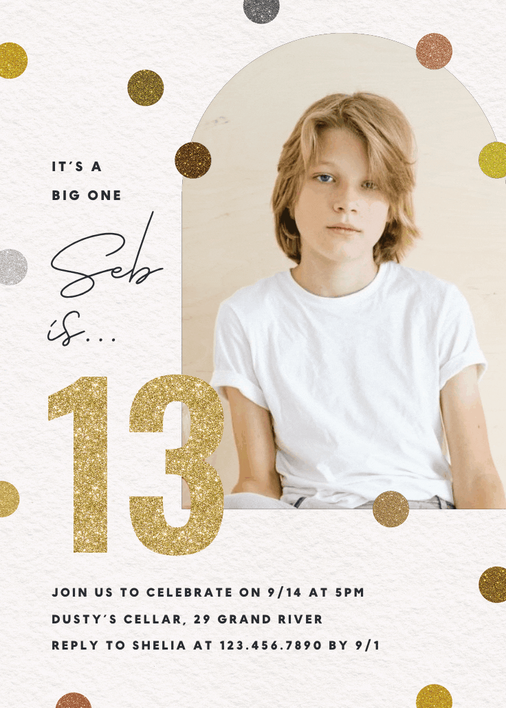 Glitter age - birthday invitation