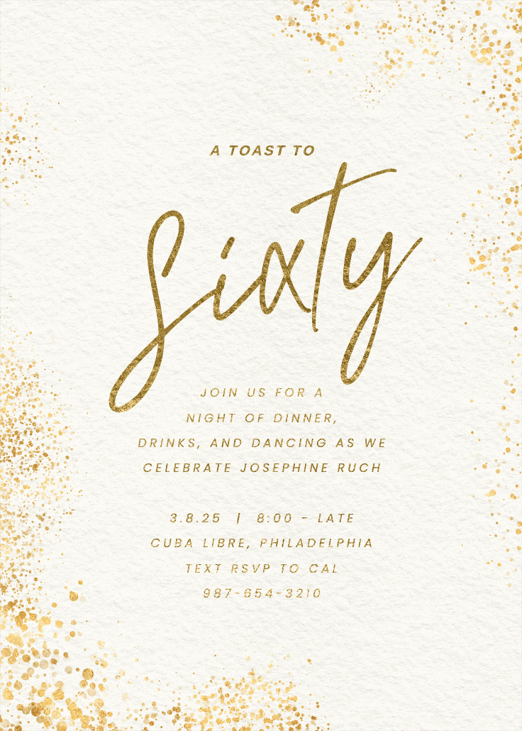 Glitter mist 60 - invitación de cumpleaños