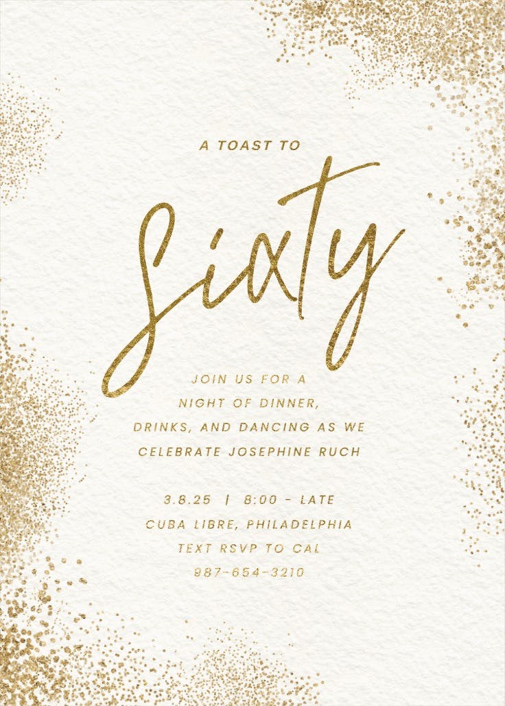 Glitter mist 60 - birthday invitation