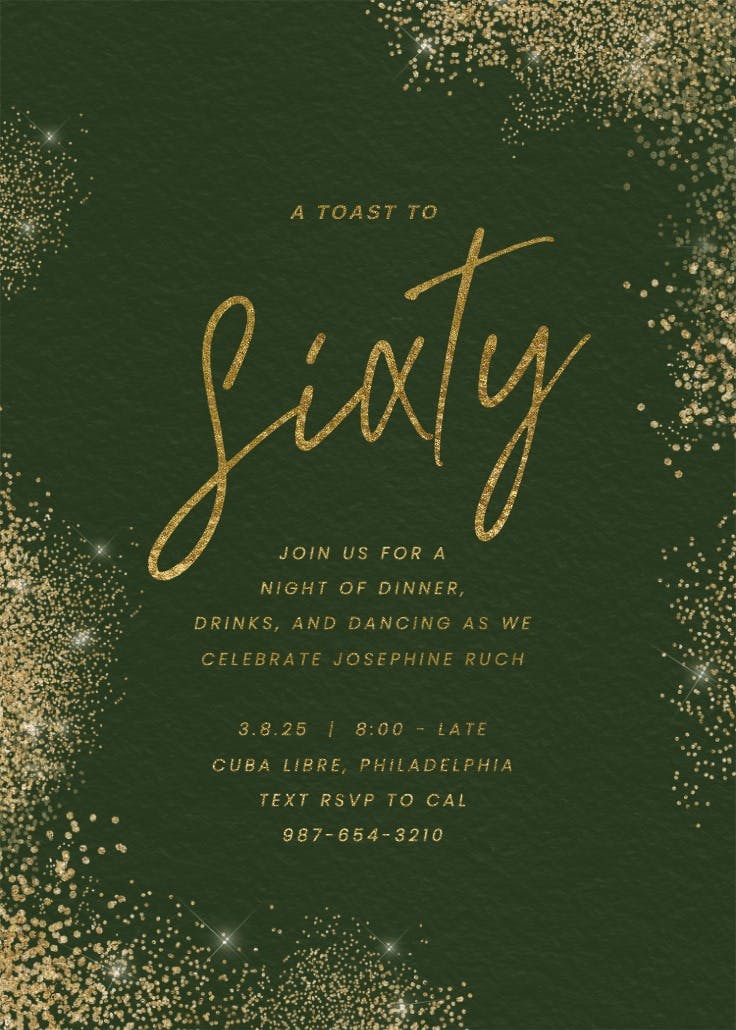 Glitter mist 60 - birthday invitation