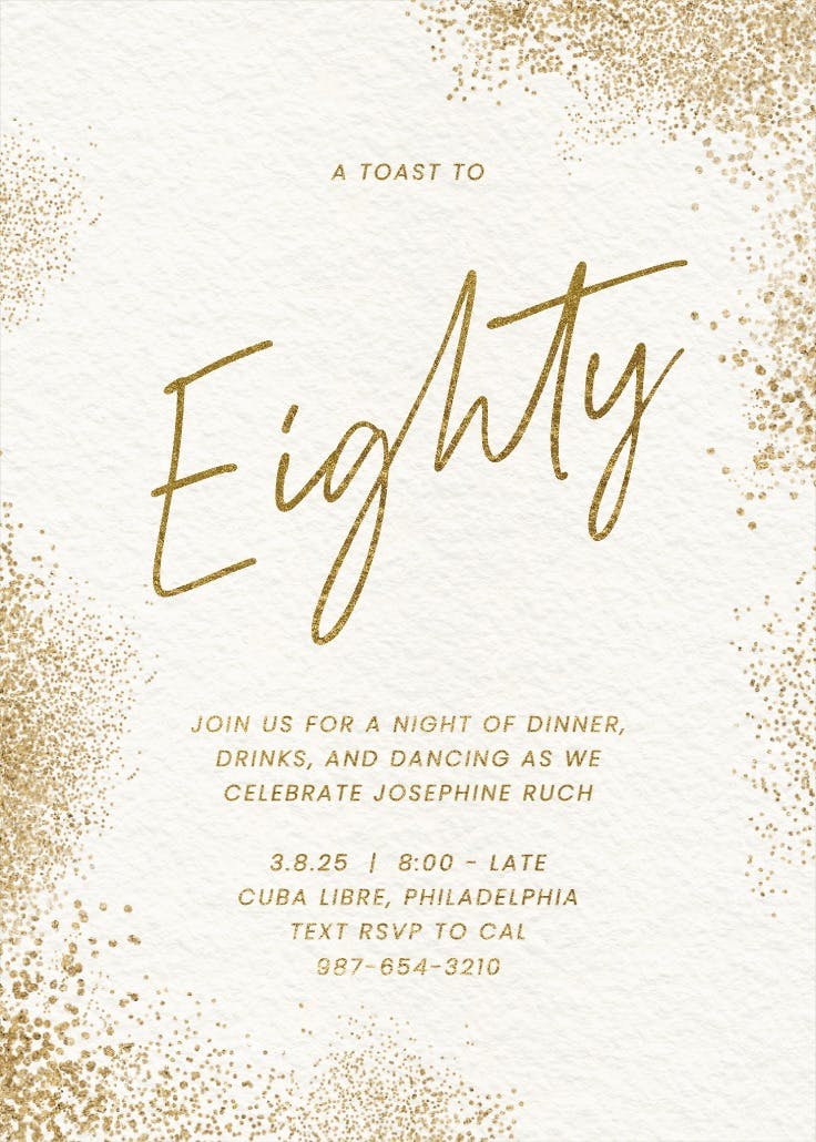 Glitter mist 80 - birthday invitation